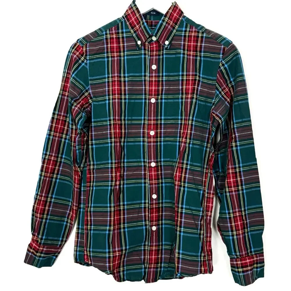 J. Crew Slim Flex Washed Tartan Shirt